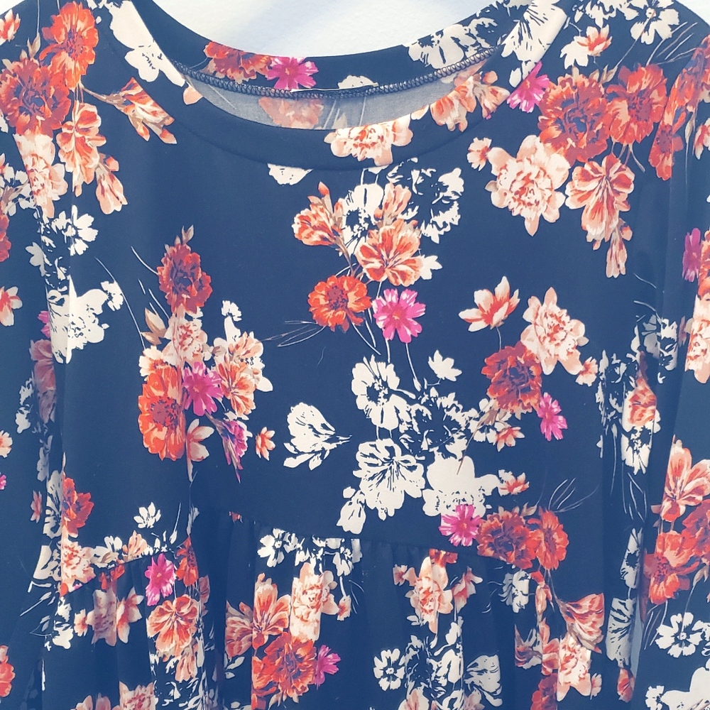 Spring floral long sleeve dress